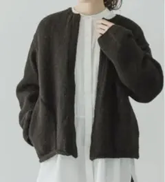 新品✨かぐれ ペルークルーネックカーディガン