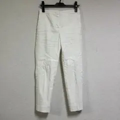 即納 PLST プラステ リネンストレッチ スティックパンツ オフホワイト XS