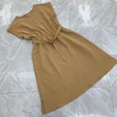 L'atelier raffiné ベルト付き フレンチスリーブ ワンピース