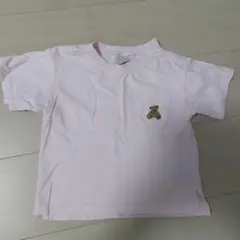 ピンク Tシャツ bear刺繍