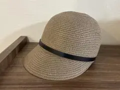 【新品未使用】麦わら素材 キャップ サイズ調節付き