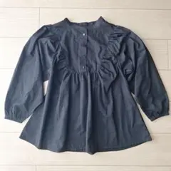 mirror bae 黒 フリル長袖シャツ 150