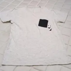 【グラニフ】半袖カットソー　Tシャツ　オリガミパンダ　グレー　L