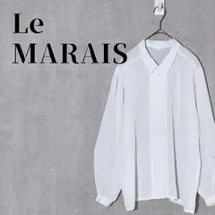 Le MARAIS　長袖ブラウス　比翼仕立て　パフ袖　白　サイズ13(L相当)