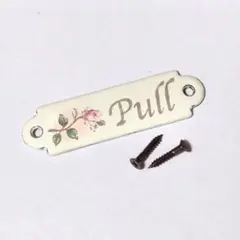 希少 イマン ホーロー ドアプレート pull バラ imane