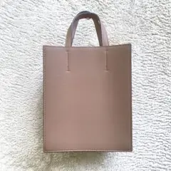 【UNIQLO】ブラウン スクエアショルダーバッグ ハンドバッグ ベージュ