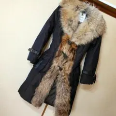 SCAPA ロングダウンコート タヌキファー フード