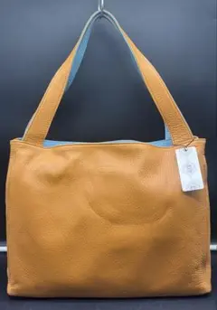 Nip★ショルダーバック★キャメル/スカイブルー★牛革★新品