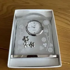Mikimoto 花柄 置時計 シルバー