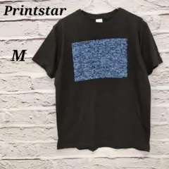 プリントスター 【M】 半袖Tシャツ フロントプリント コットン ブラック