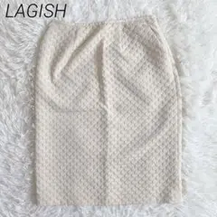 LAGISH ラギッシュ　タイトスカート　キルティング　アイボリー【L】ひざ丈