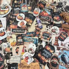 ハロウィン紙モノ詰め合わせ80piece コラージュ　ラッピング　インテリア