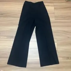 GU ジーユー 黒 ブラック ワイドパンツ サイドポケット付き