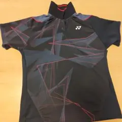 YONEX バドミントンシャツ L 黒/グレー/赤