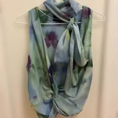 ZARA ザラ　花柄ノースリーブブラウス　S