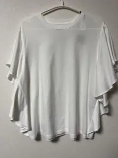 vivapresto Produce by robe 袖フリルTシャツ　ホワイト