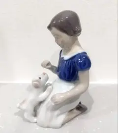 ロイヤルコペンハーゲン　少女と犬　陶器人形