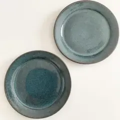 小澤基晴 翡翠 6寸 プレート 皿 18cm 2枚セット