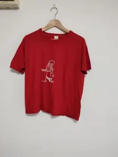 80's　ヴィンテージTシャツ　シングルステッチ　赤　短丈　赤