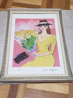 美装額・サイン入！　小島功「万葉の春」　オリジナル木版画 美装額・サイン入！小島功「万葉の春」オリジナル木版画