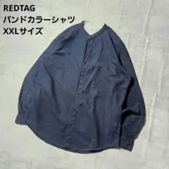 『 REDTAG 』 バンドカラーシャツ / XXLサイズ / ネイビー色