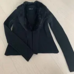 黒 ジャケット トップス ニット カーディガン 羽織り アウター セーター