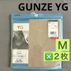 35-1【GUNZE YG】日本製カットオフ脇パット付きVネックTシャツ Ｍ２枚