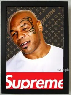 Supreme マイクタイソン　ポスターフレーム付き壁掛けパロディアート