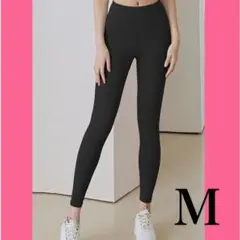 ヨガパンツ レギンス Mスパッツ 黒 ブラック ピラティス ハイウエスト