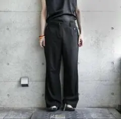 vintage black button gimmic wide slacks