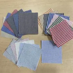 値下げ！チェック柄　ハギレ　100枚