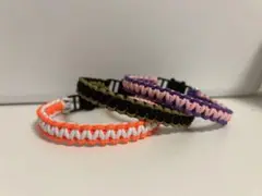 猫用首輪 ハンドメイド パラコード 平編み 選べる3色