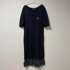 FRED PERRY ネイビー 半袖ワンピース UK10