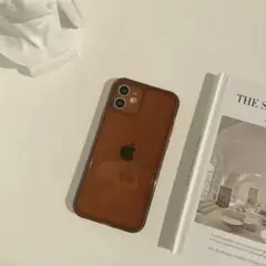 iPhone16 ケース　ソフト　ブラウン　クリア　シンプル