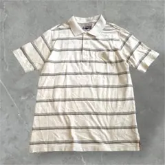 ALPORT HOUSE ボーダー 半袖 ポロシャツ メンズL ベージュ
