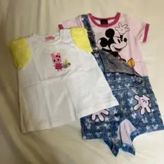 【美品】Mikihouse TシャツとBABYDOLLオーバーオールセット 70