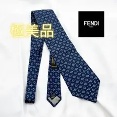 FENDI フェンディ シルク100% 総柄 ネクタイ ビジネス 紳士 メンズ