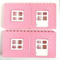 壁4枚(ピンク色)セット　アンパンマンブロックラボ　レゴデュプロ互換品