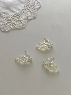 【3個セット】約15×20mm　鳥　ビーズ　ヴィンテージ　　バード　bird