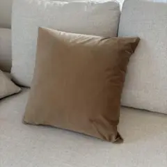 ブラウン ベロア スクエアクッションカバー45×45