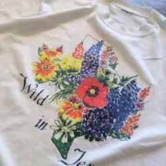 90年代 シングルステッチ　フラワーTシャツ　ヴィンテージ　カラフル