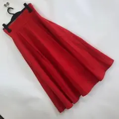 URBAN RESEARCH ITEMS フレアスカート ロング丈 レッド 無地