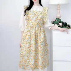 「在庫処理 」花柄 乙女 ins 家事話題商品 レディース かわいいエプロン