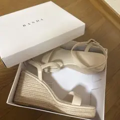 RANDA クリームウェッジソールサンダル LL