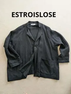 ESTROISLOSE リネン ノーカラージャケット 黒