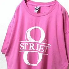 ギルダン 8THストリート デカロゴ Tシャツ ピンク 桃色 XL 古着