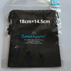 Happy Graffiti　巾着　ポーチ　黒　新品未使用品！