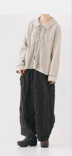 【新品・タグ付】ネストローブnest Robe リネン配色メローセーラーブラウス