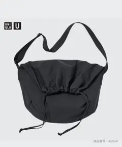 ユニクロ ドローストリングショルダーバッグ ブラック