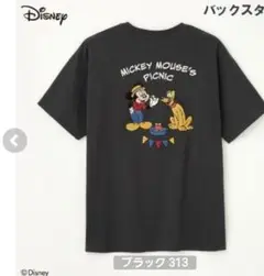 L　ミッキー　プルート　サガラ刺繍　 Tシャツ　Disney　ディズニー